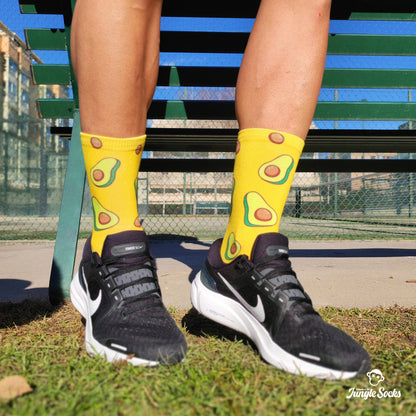 Calcetines amarillos de aguacates para la práctica de running